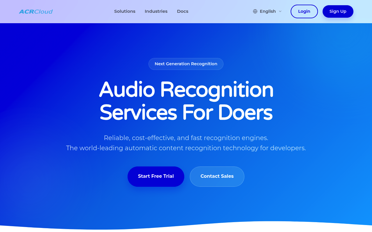 ACRCloud homepage