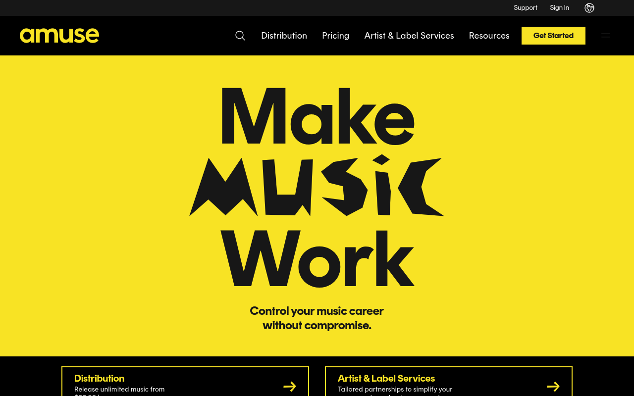Amuse homepage