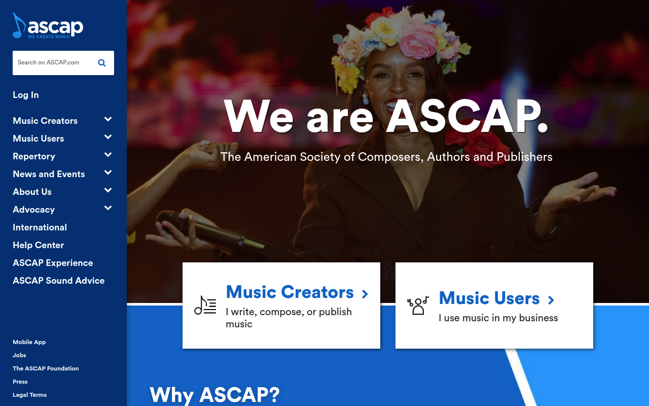 ASCAP homepage