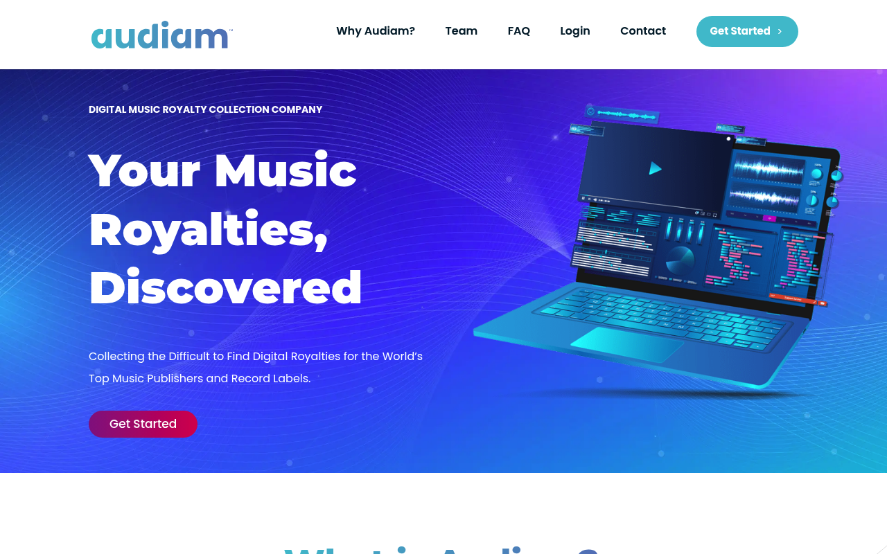 Audiam homepage