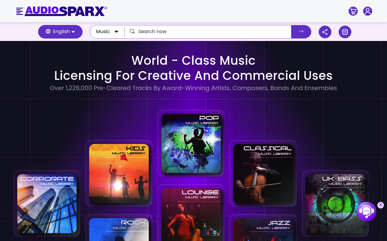 AudioSparx homepage