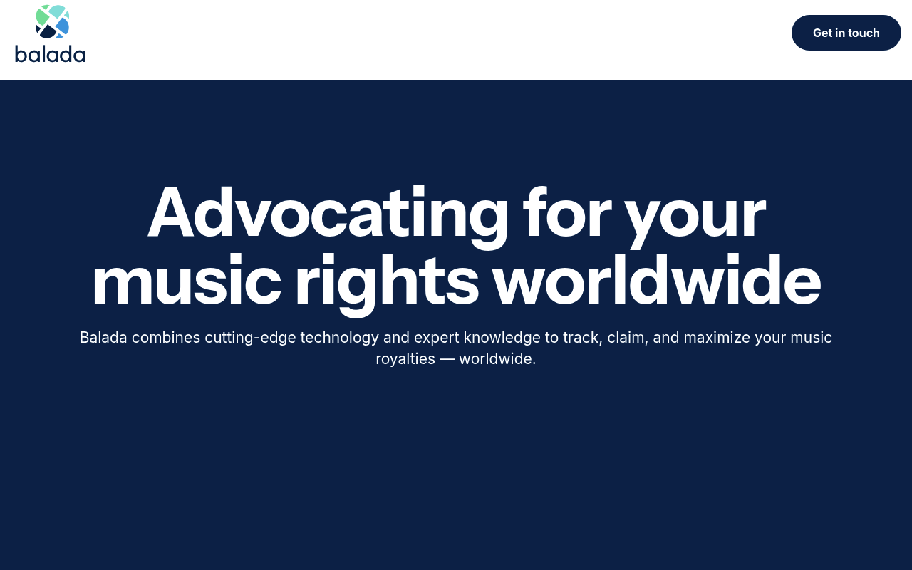 Balada homepage