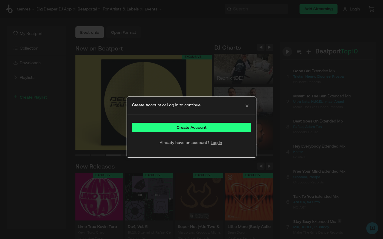 Beatport homepage