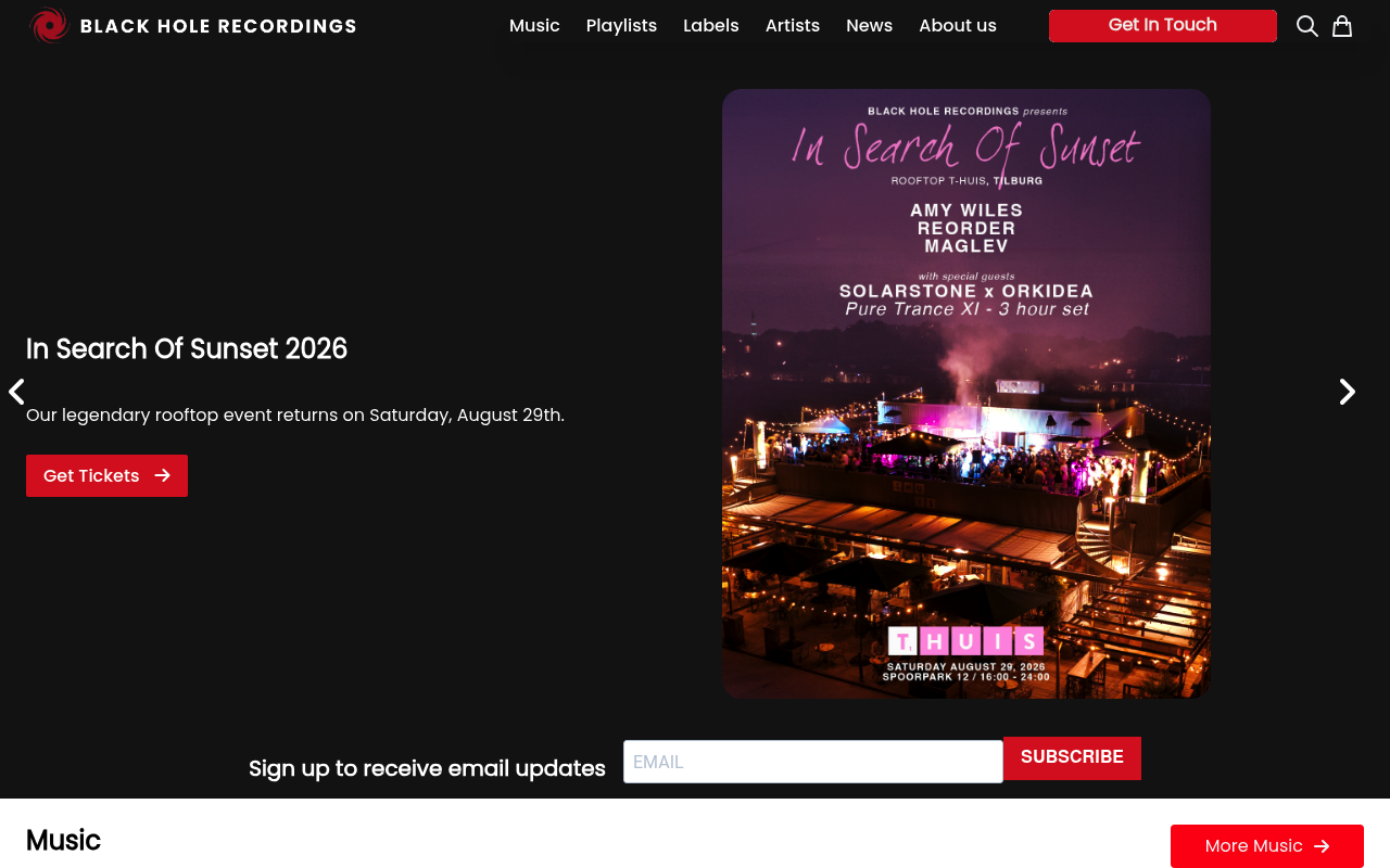 Black Hole Recordings homepage