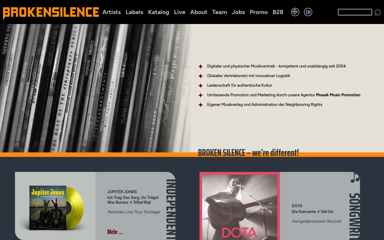 Broken Silence homepage