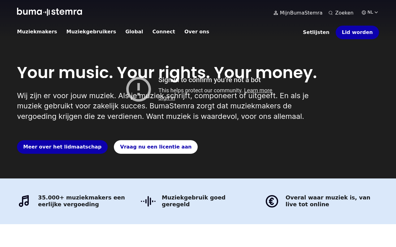 Buma/Stemra homepage