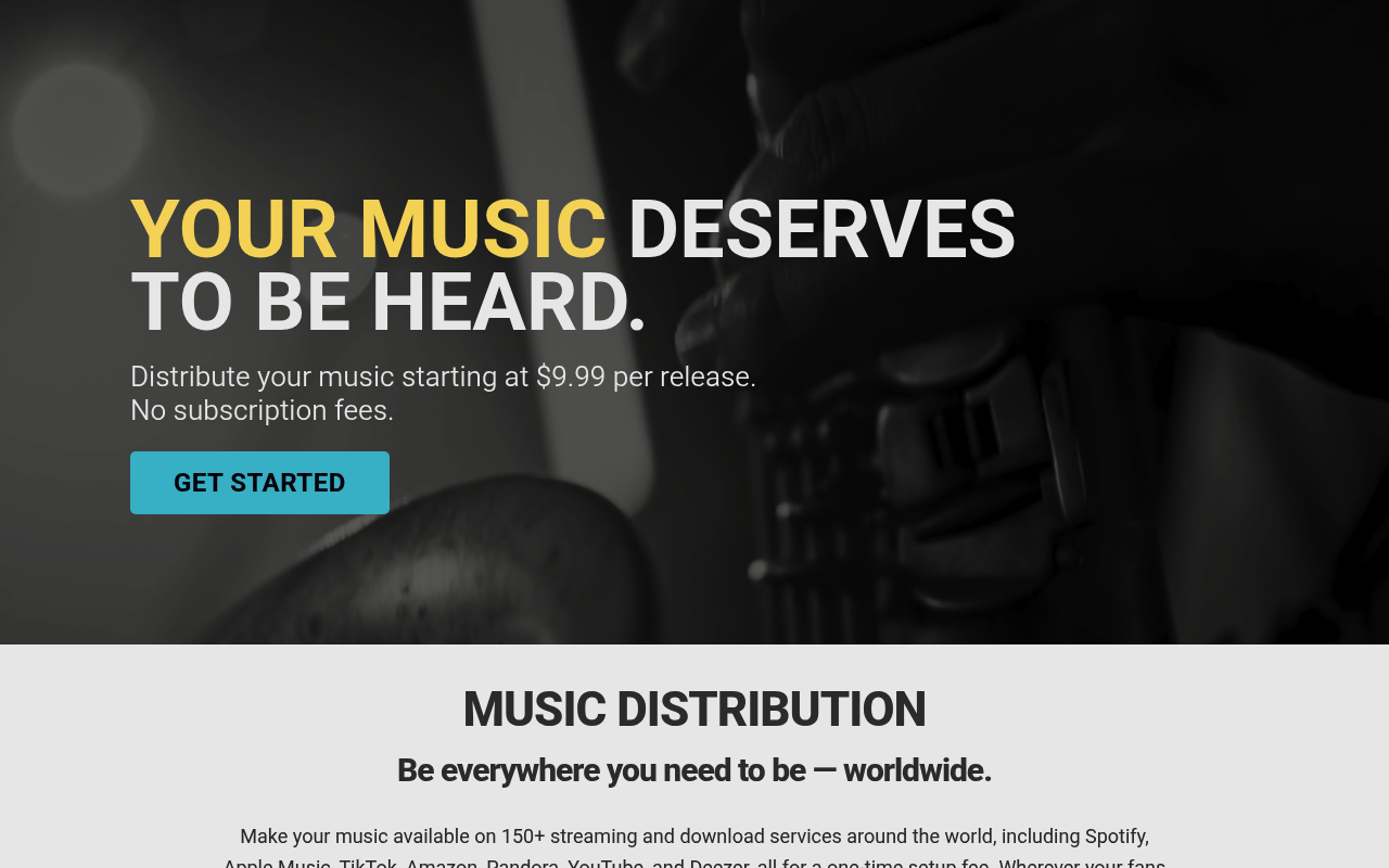 CD Baby homepage