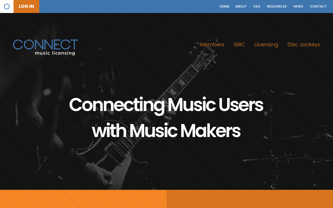 Connect Music Licensing homepage