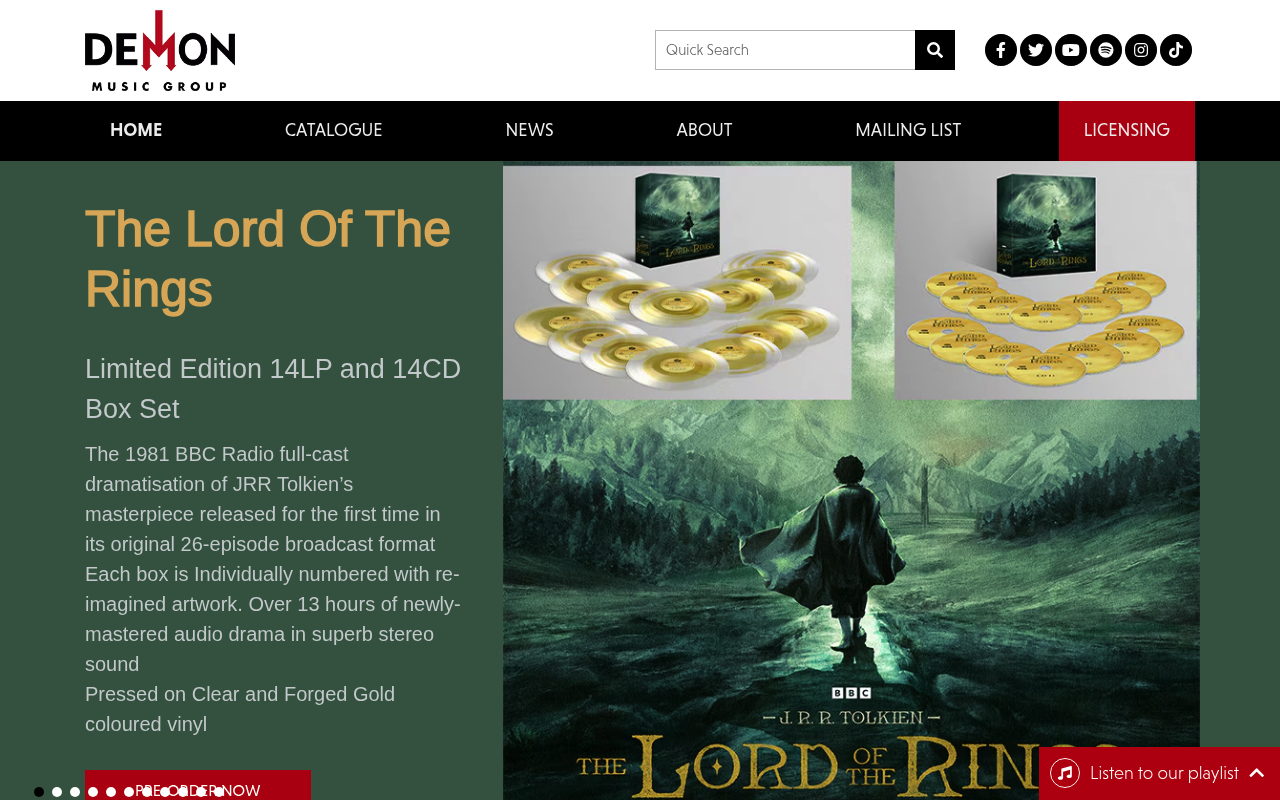 Demon Music Group homepage