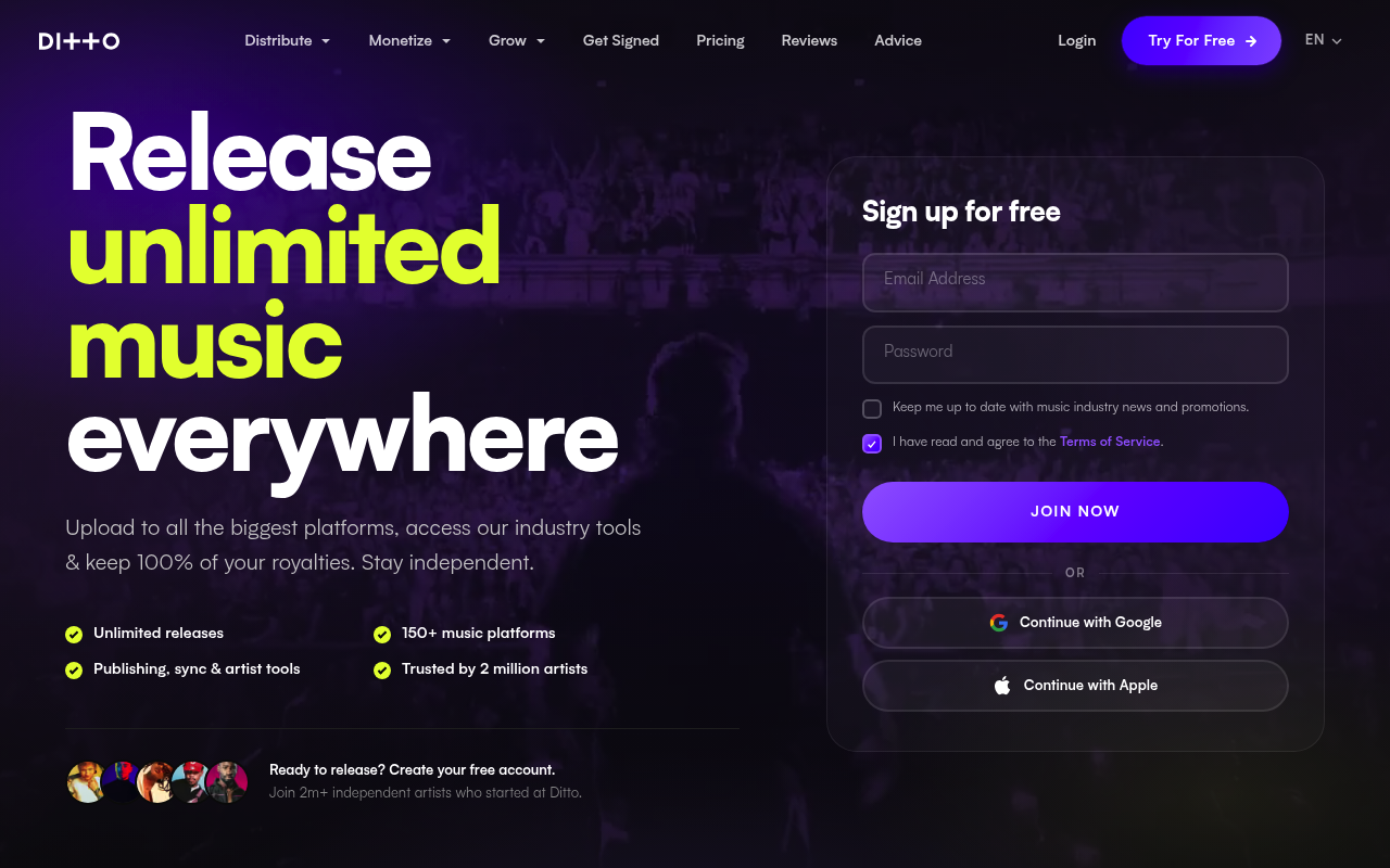 Ditto homepage