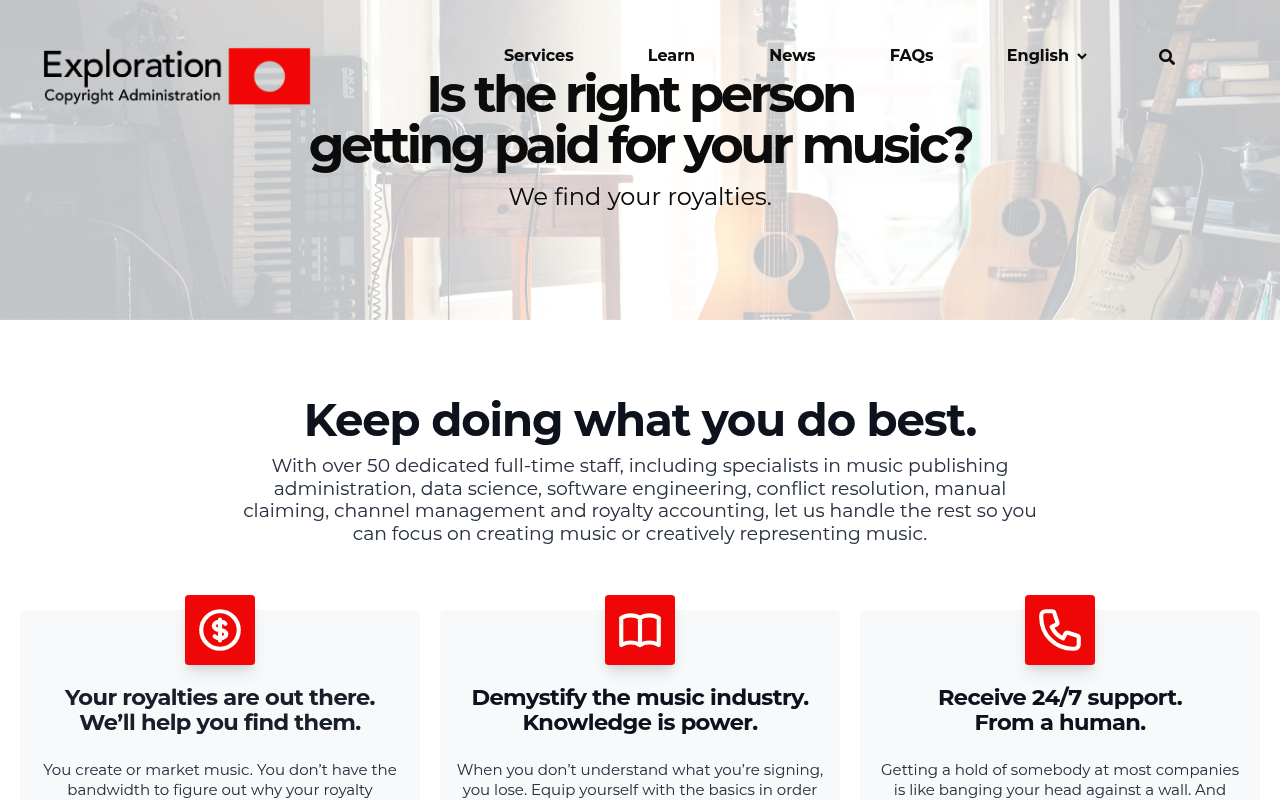 Exploration homepage