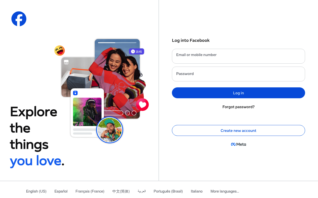 Facebook Audio Library homepage