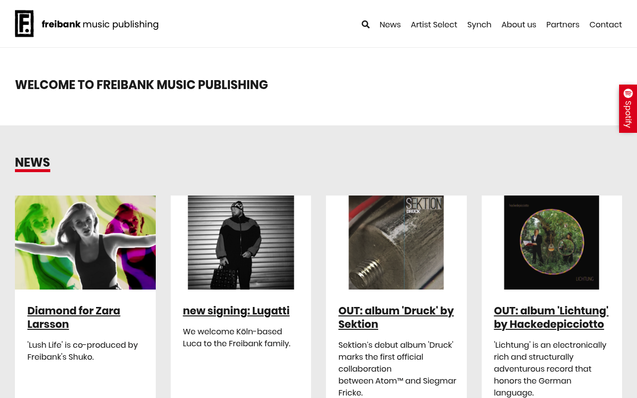 Freibank Music Publishing homepage