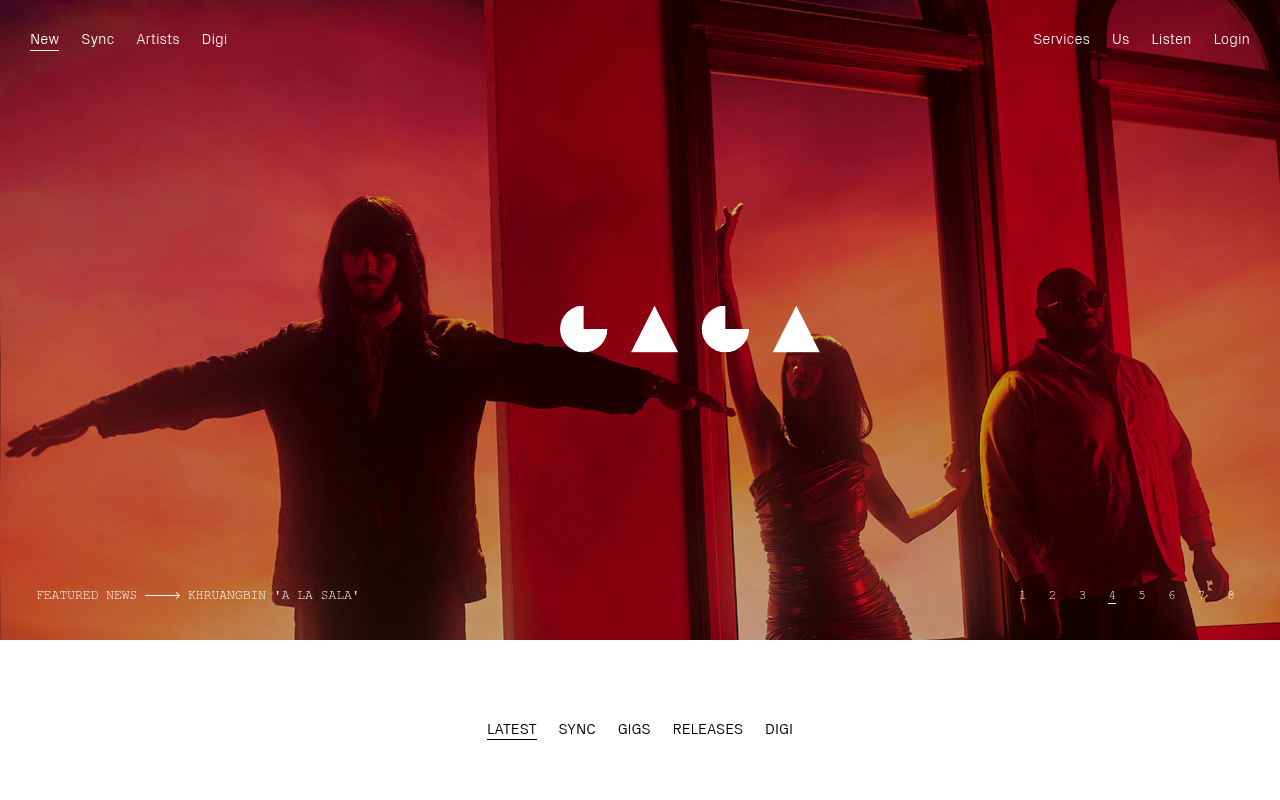 Gaga Music homepage