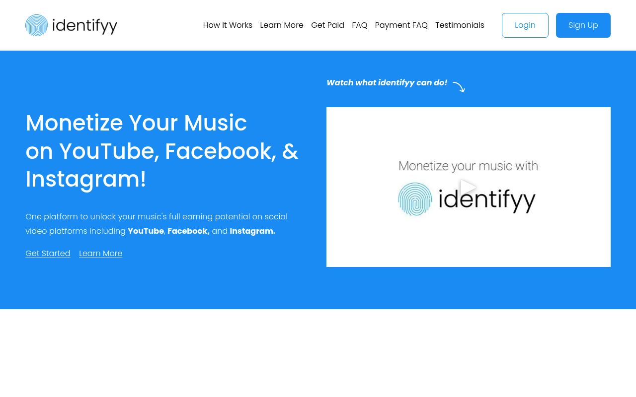 Identifyy homepage