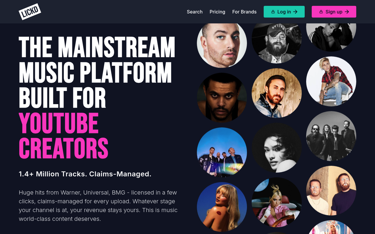 Lickd homepage