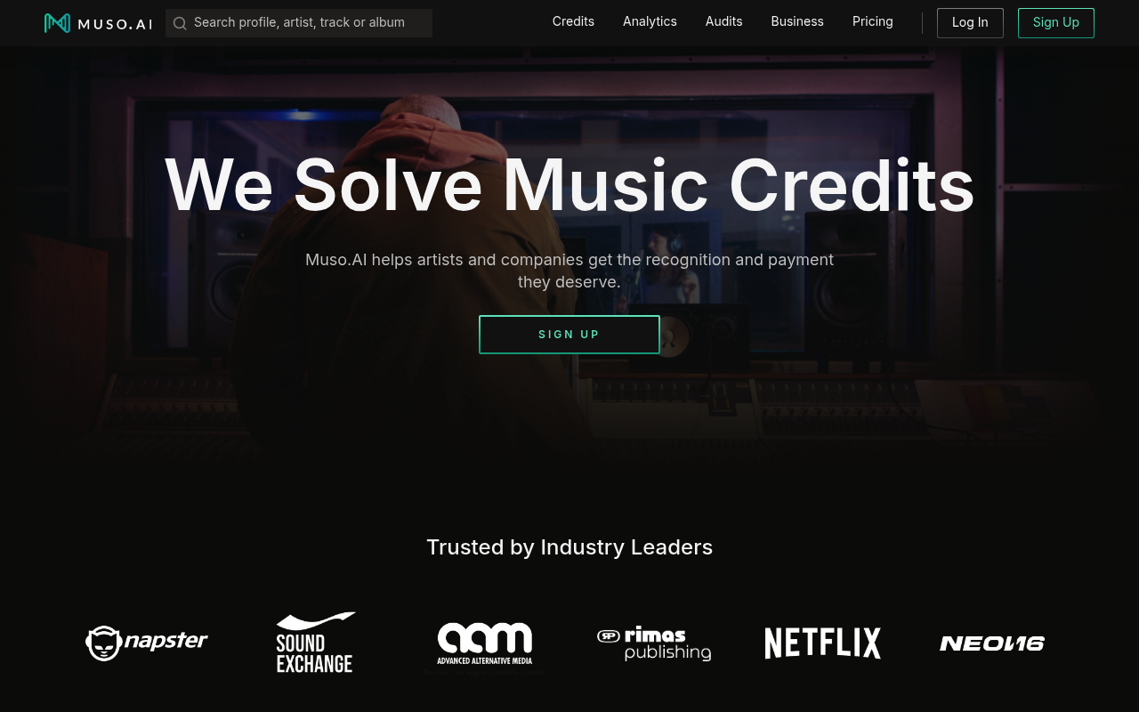 Muso homepage