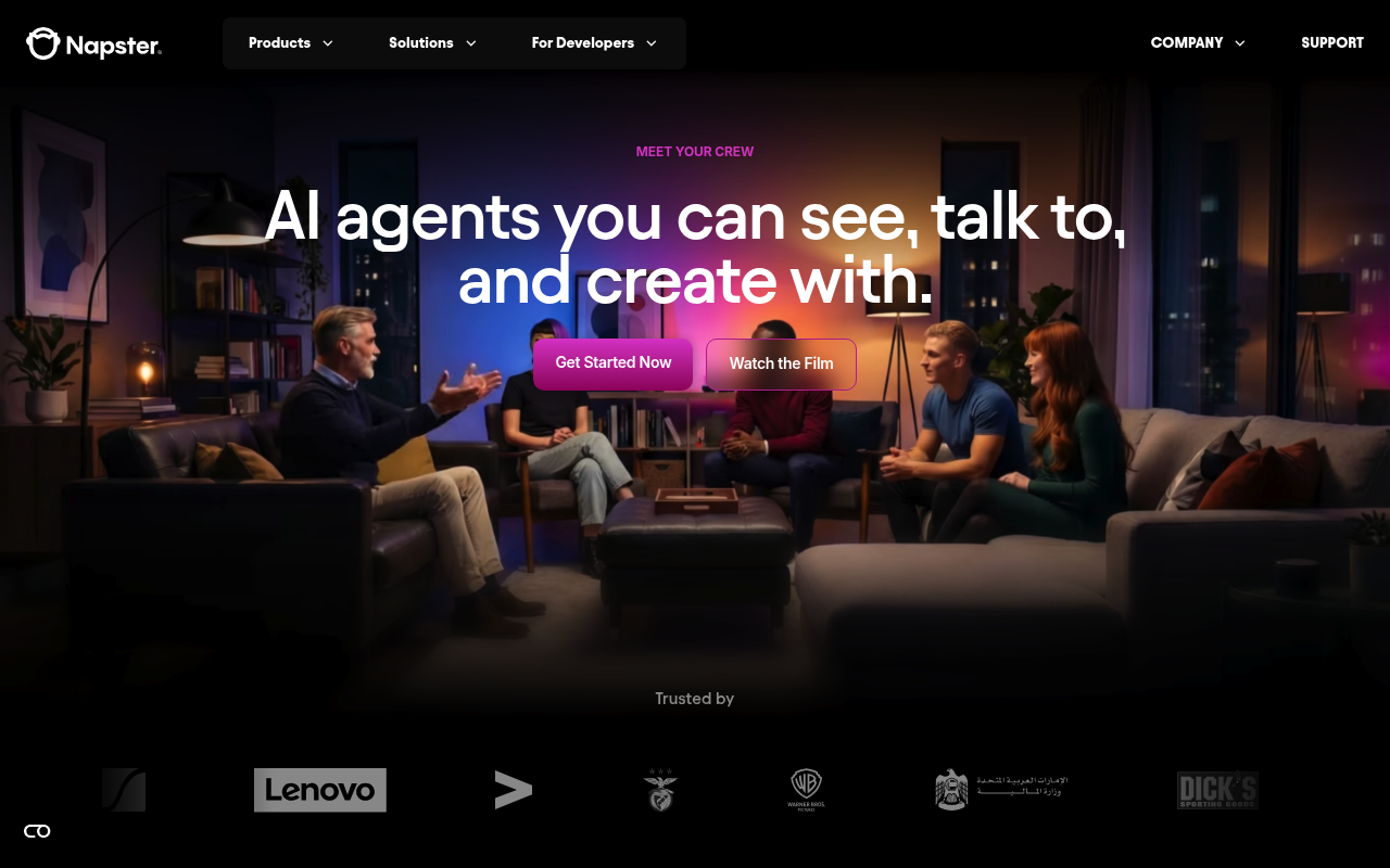 Napster homepage