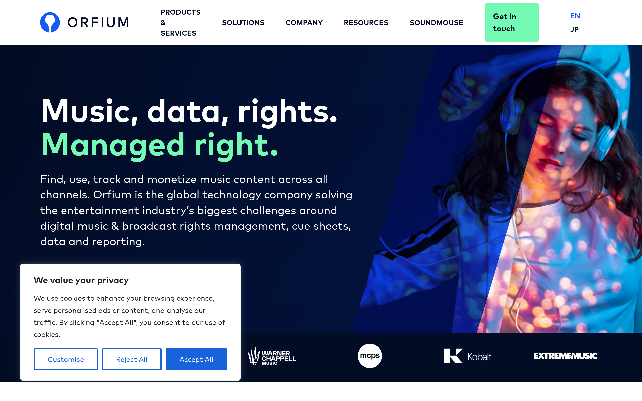 Orfium homepage