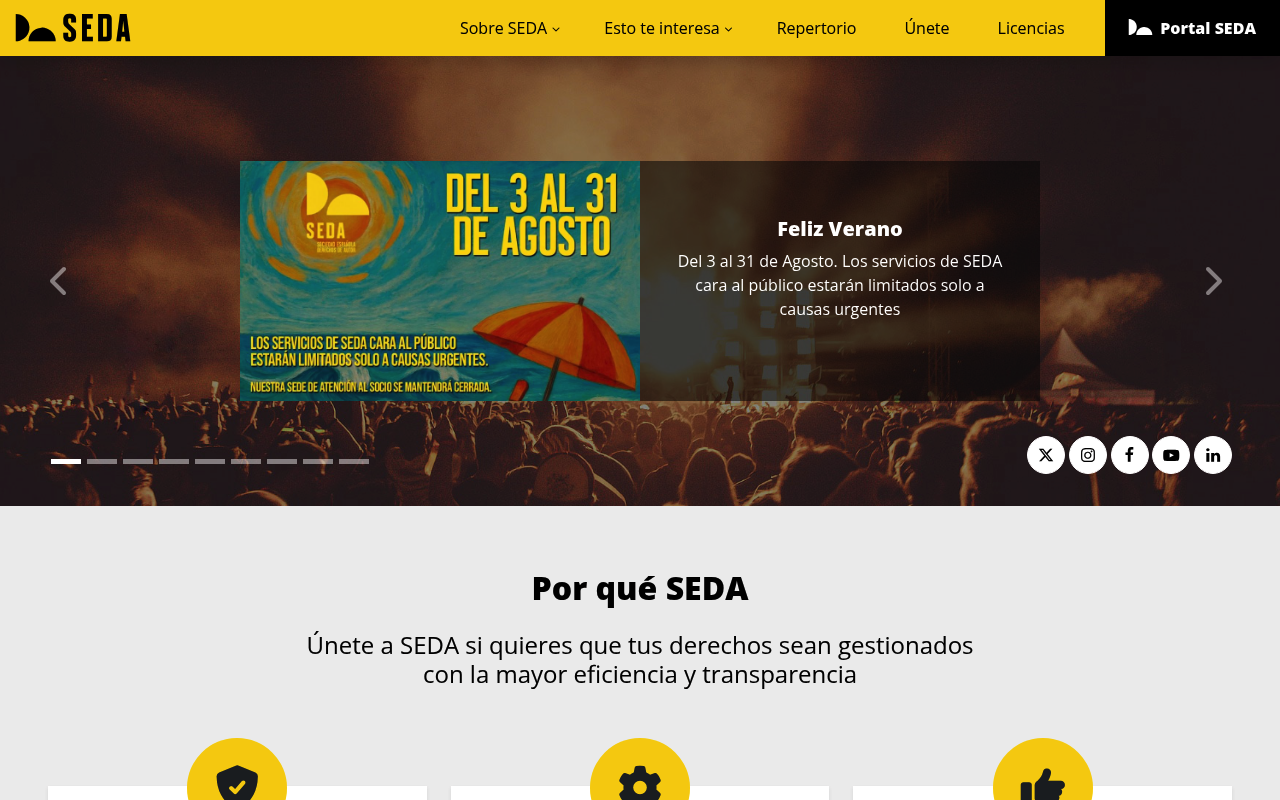 SEDA homepage