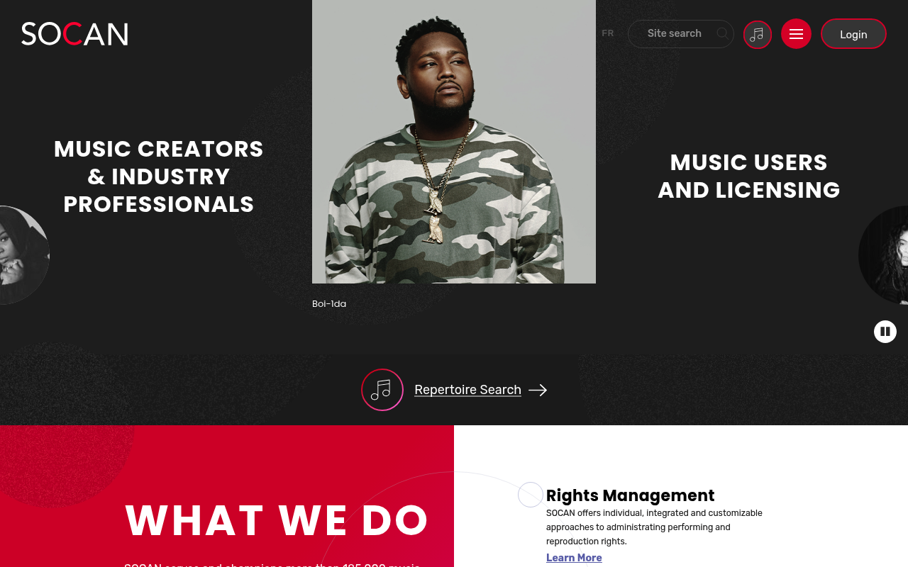 SOCAN homepage