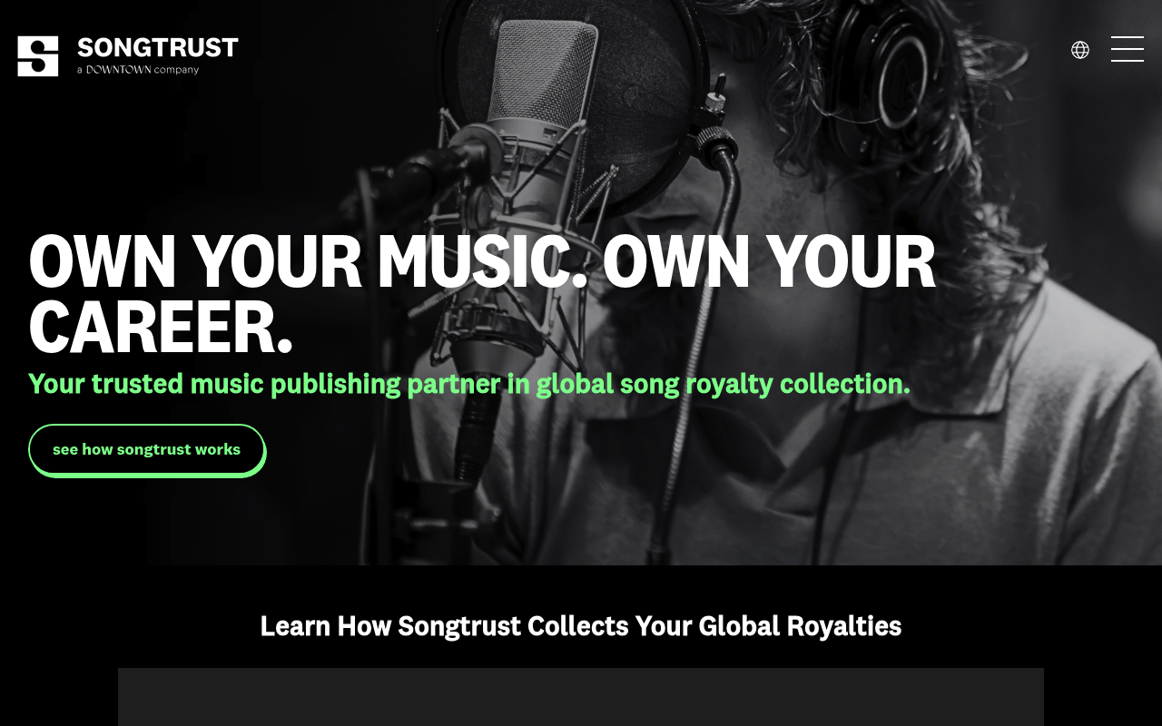 Songtrust homepage