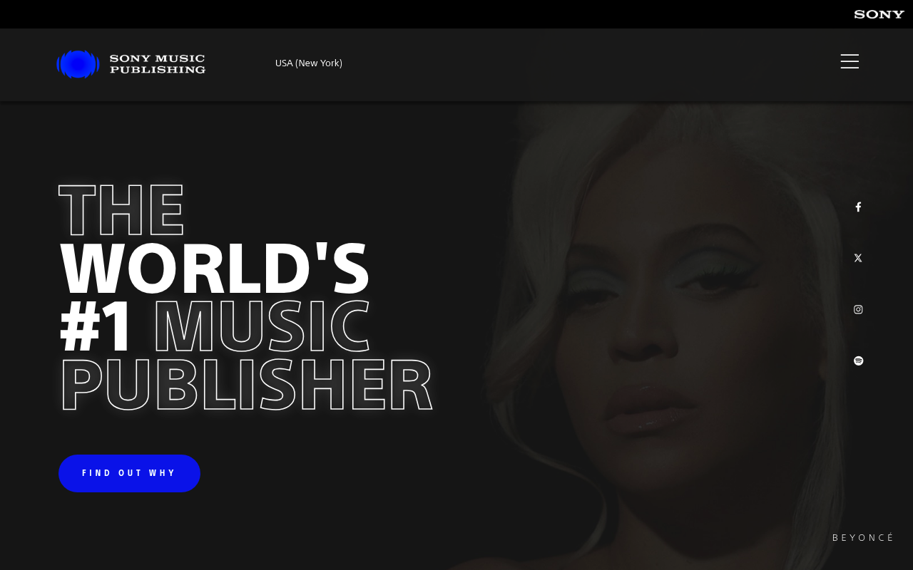 Sony Music Publishing homepage