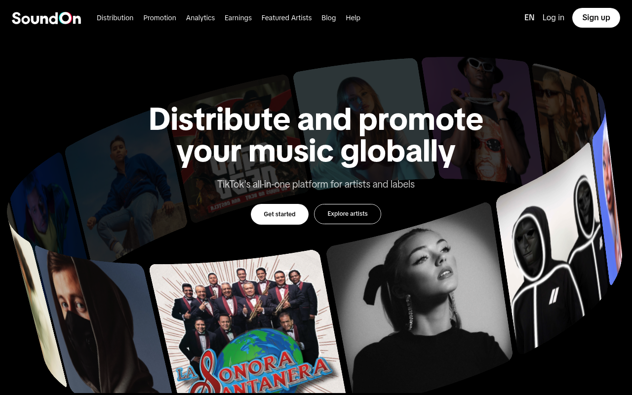 SoundOn homepage