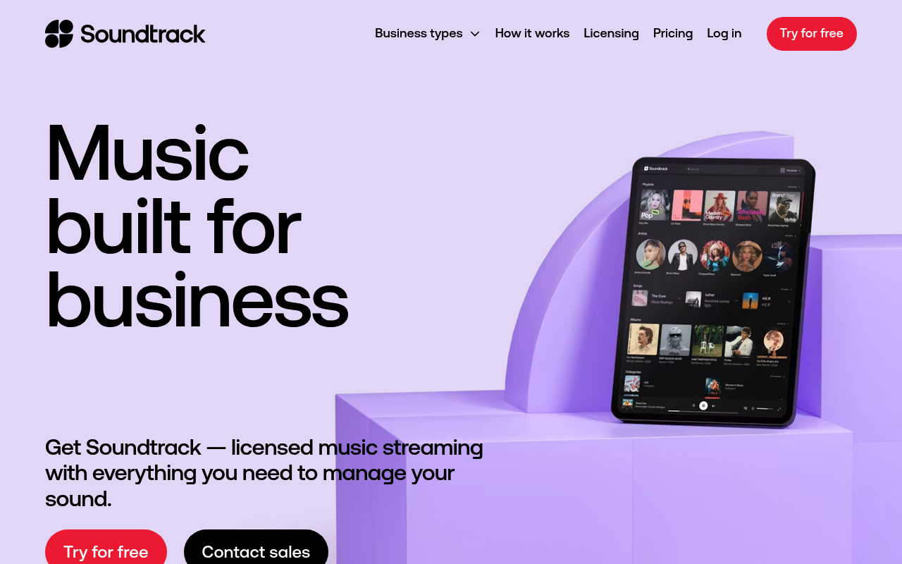 Soundtrack Your Brand homepage