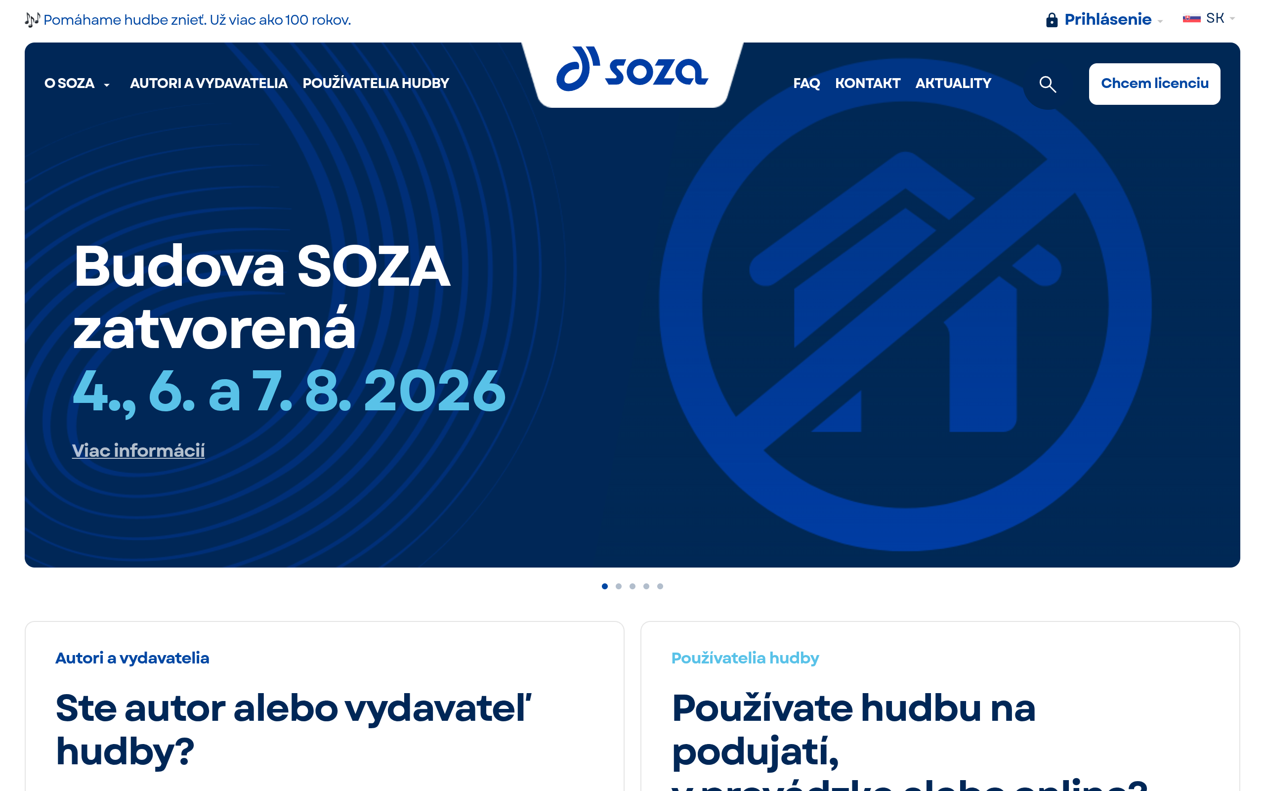 SOZA homepage
