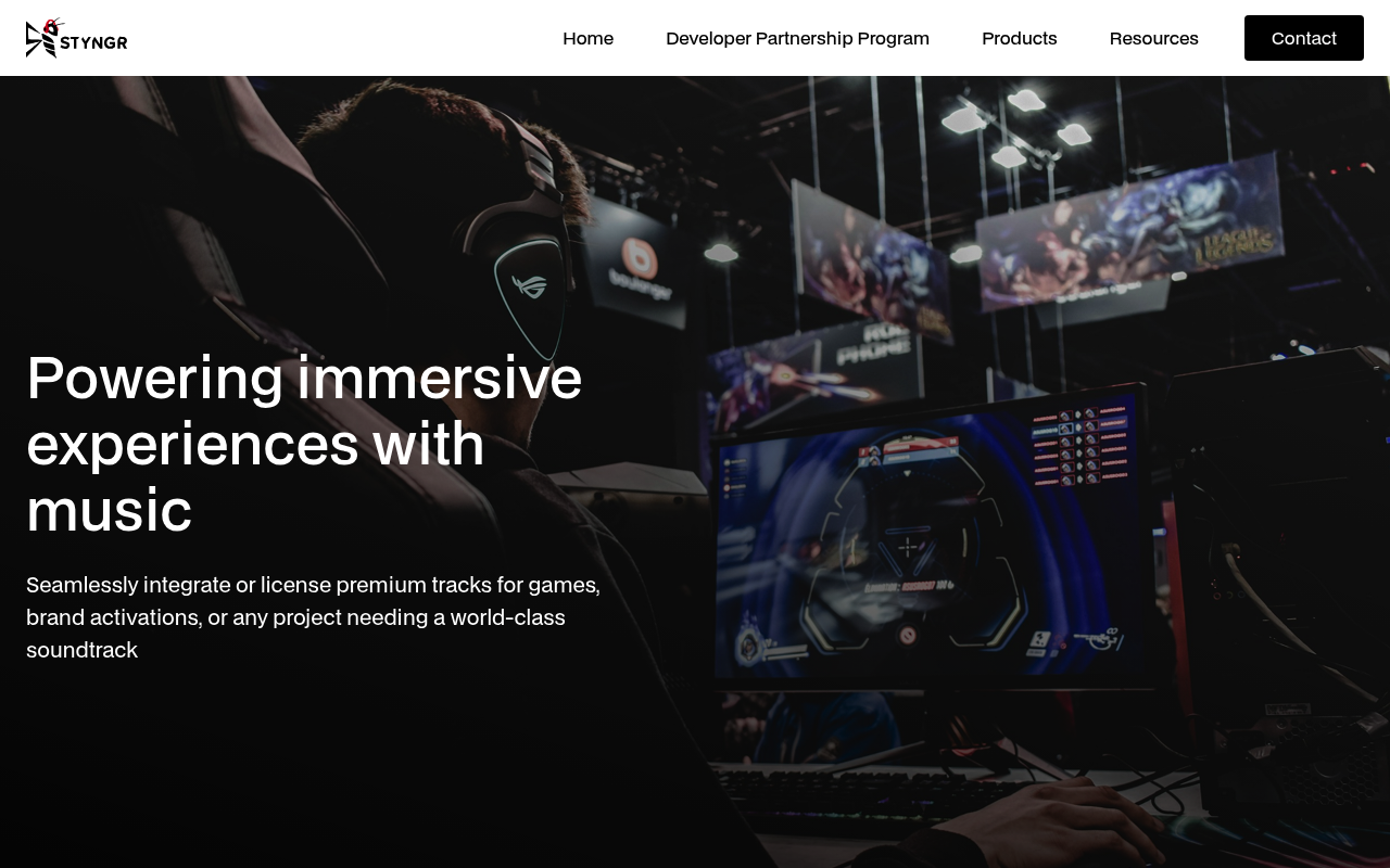 Styngr homepage