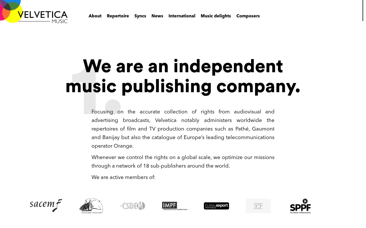 Velvetica homepage