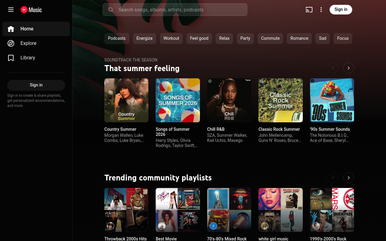 YouTube homepage